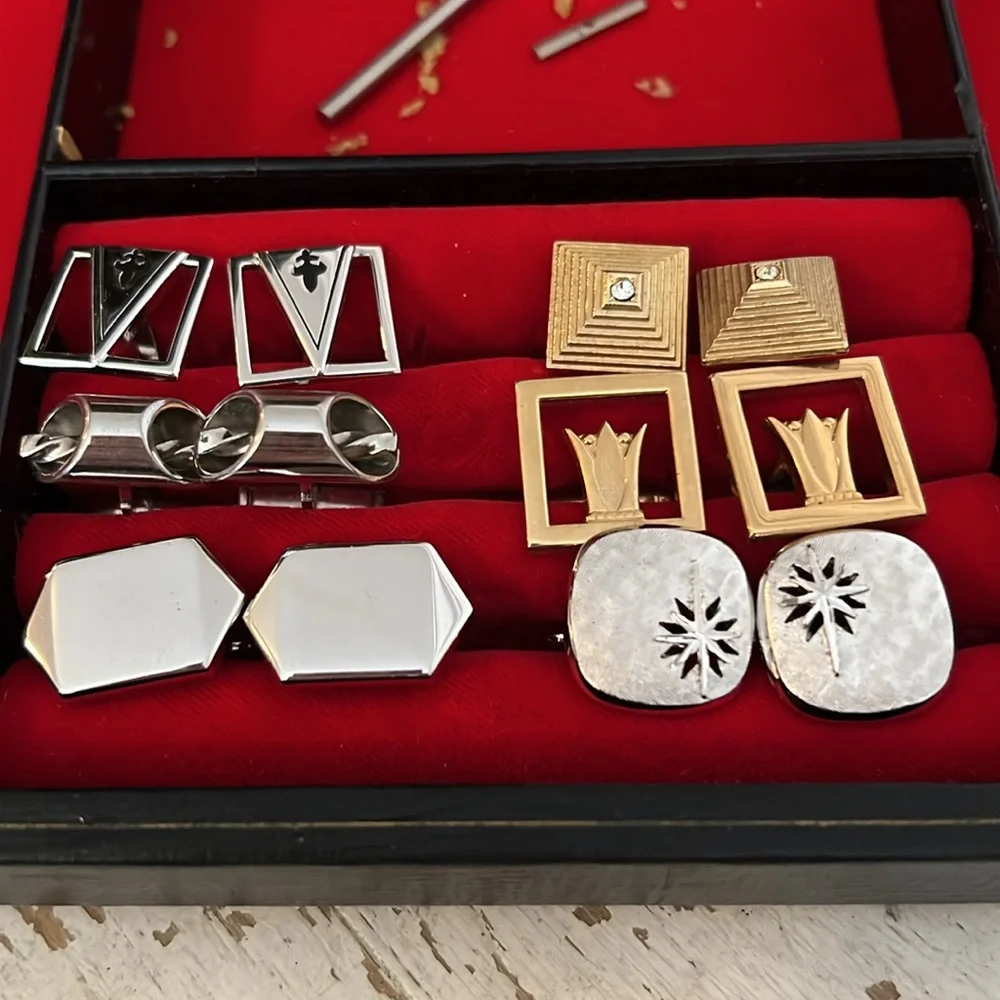 Lot of Swank cufflinks & tie clips vintage